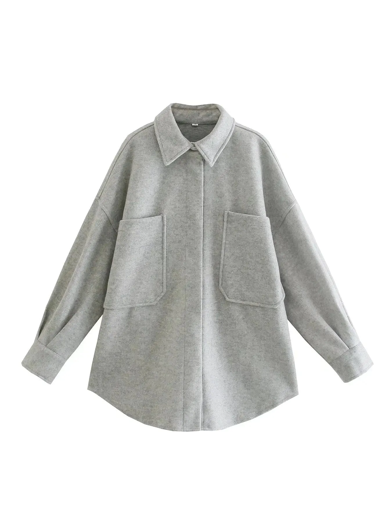 Vintage Woolen Shirt Top Spring Winter New Loose Profile Shirt jacket