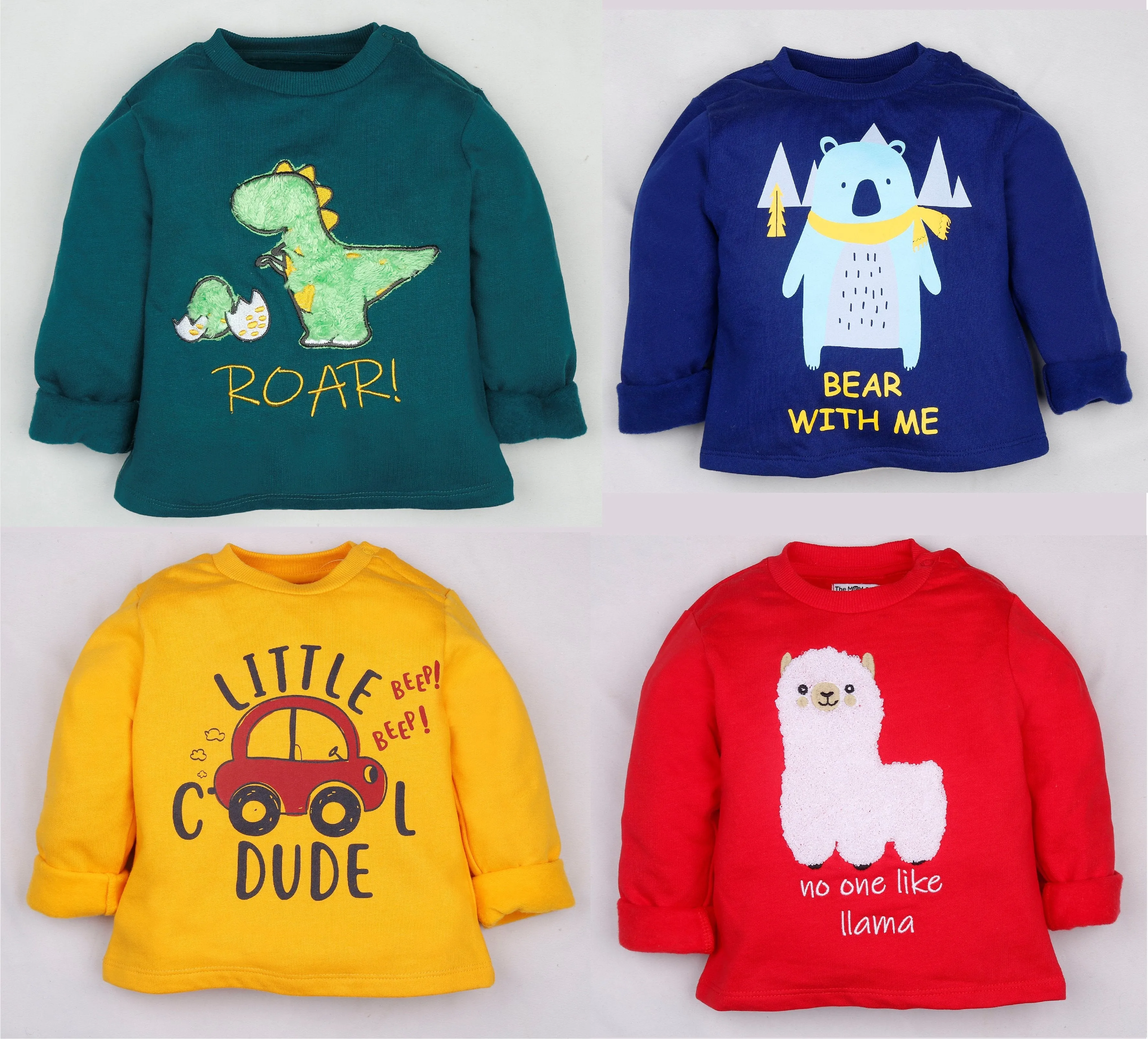 Winter Sweatshirt Combo - Dinosaur, Dude, Bear and Llama