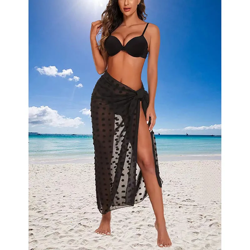 Women Chiffon Long Beach Sarong Tie Wrap Skirt Sexy Bikini Sheer Scarf Bathing Suit Bottom