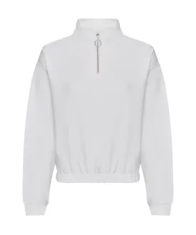 Womens cropped -zip sweat | Arctic White