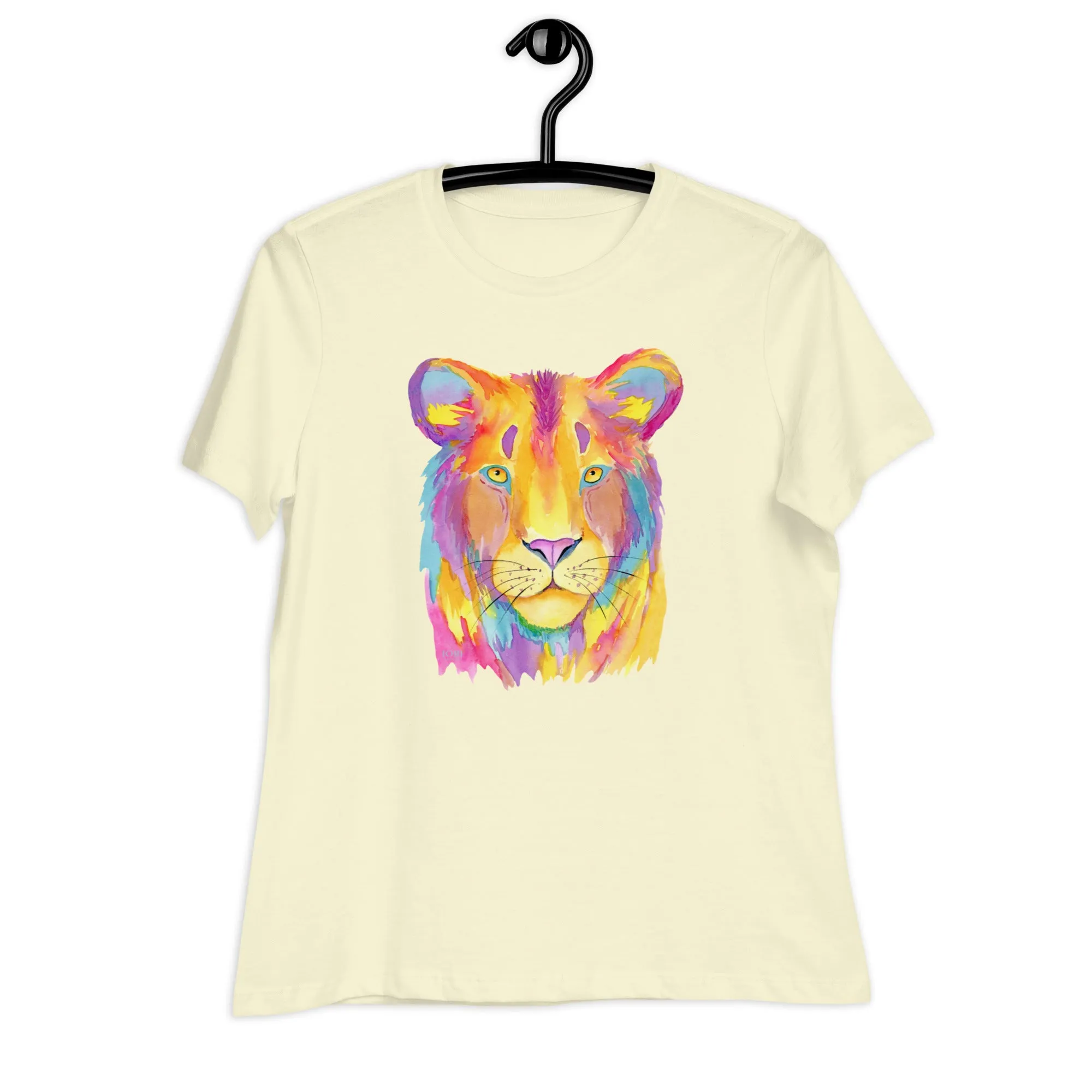 Women's Relaxed Soft & Smooth Premium Quality T-Shirt Colorful Tiger Design by IOBI Original Apparel