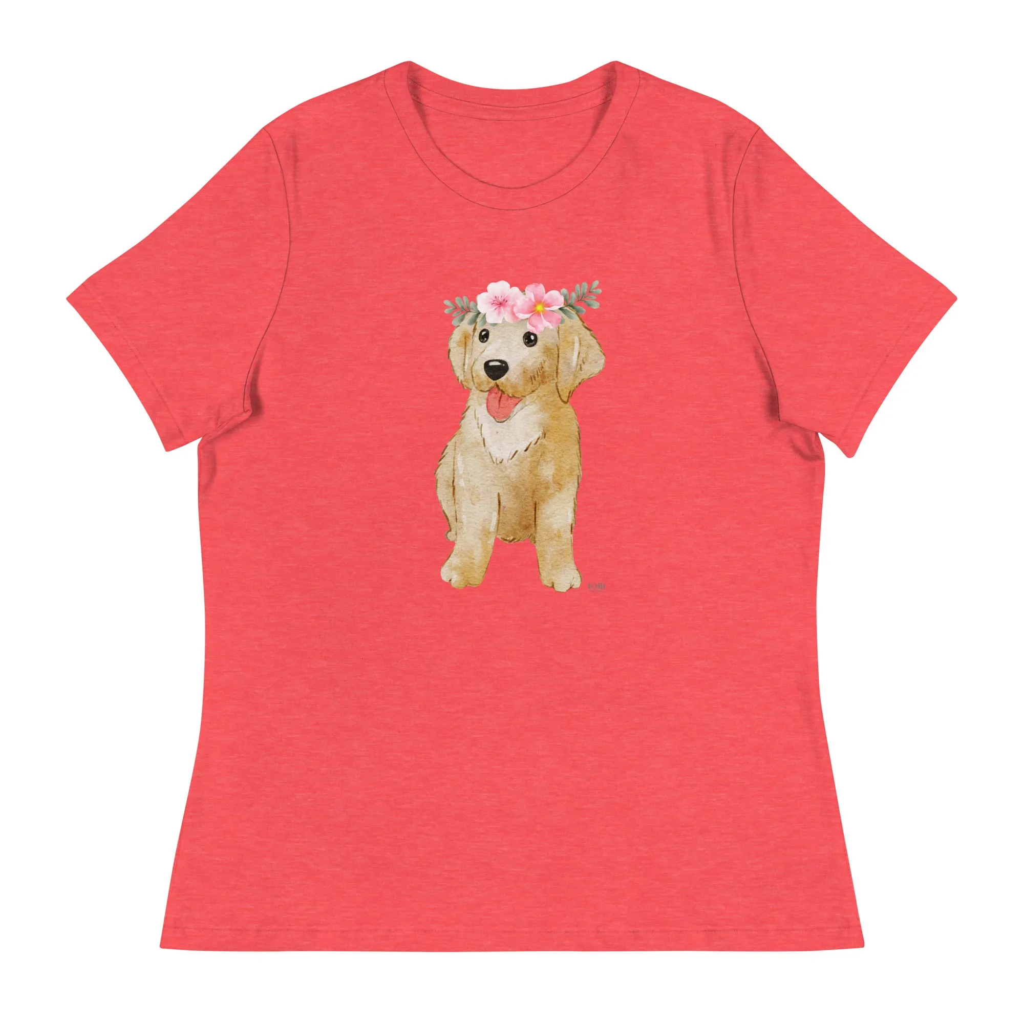 Women's Relaxed Soft & Smooth Premium Quality T-Shirt Labrador Puppy Dog Design by IOBI Original Apparel