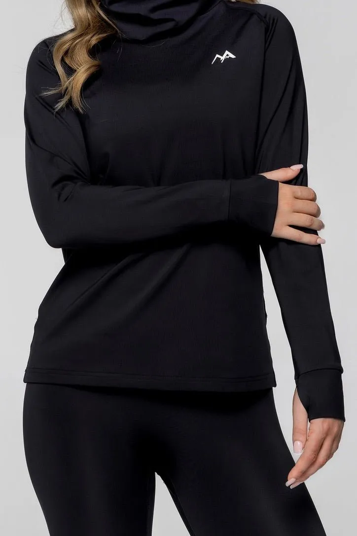 WOMEN'S THERMAL BASE LAYER TOP BLACK