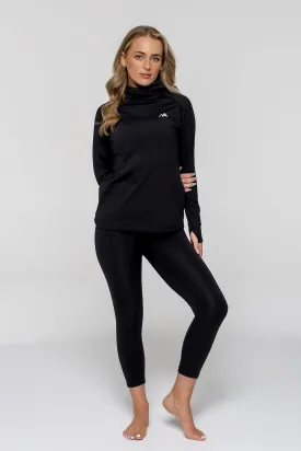 WOMEN'S THERMAL BASE LAYER TOP BLACK