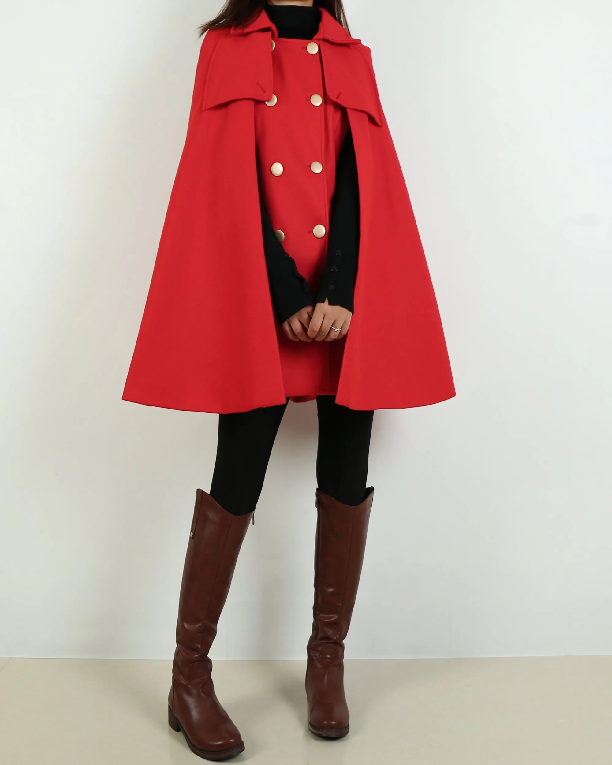 Wool cape coat, women's woolen poncho/cashmere jacket/Wool Coat/Cashmere Cape Wool Cloak(Y1760)