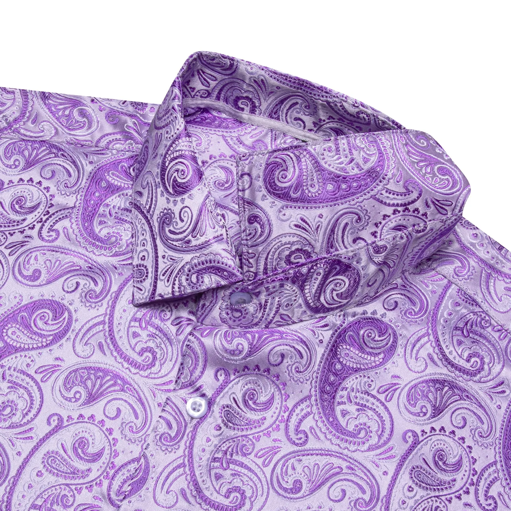 YourTies Lavender Purple Paisley Shirt Men's Long Sleeve Dress Shirt